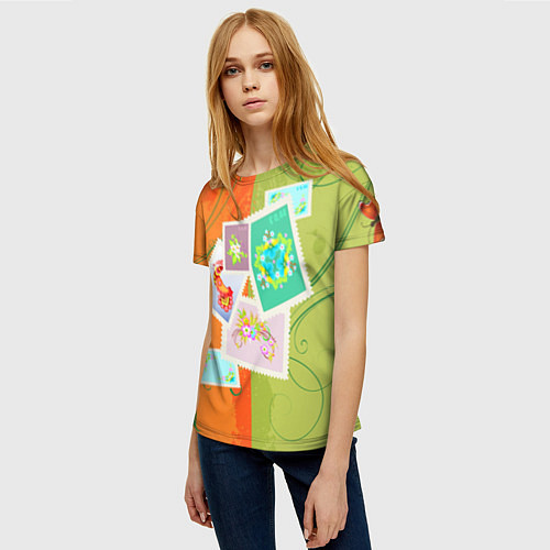 Женская футболка Марки / 3D-принт – фото 3