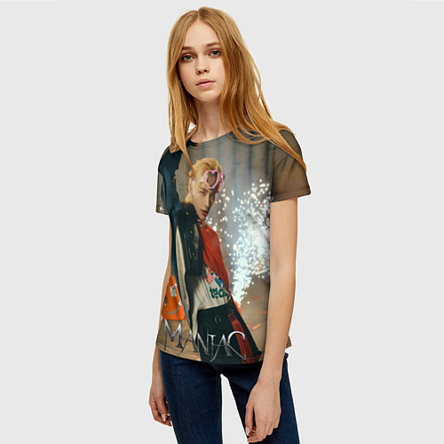 Женская футболка Hyunjin Maniac / 3D-принт – фото 3