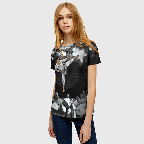 Женская футболка Боевые искусства - каратист / 3D-принт – фото 3