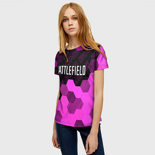 Женская футболка Battlefield pro gaming: символ сверху / 3D-принт – фото 3