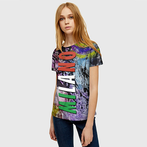 Женская футболка Avant-garde color texture - Milano / 3D-принт – фото 3