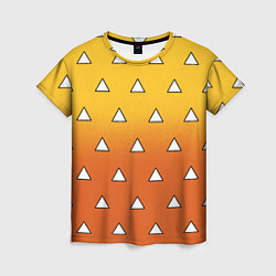 Футболка женская Оранжевое кимоно с треугольниками - Зеницу клинок, цвет: 3D-принт