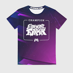 Футболка женская Friday Night Funkin gaming champion: рамка с лого, цвет: 3D-принт