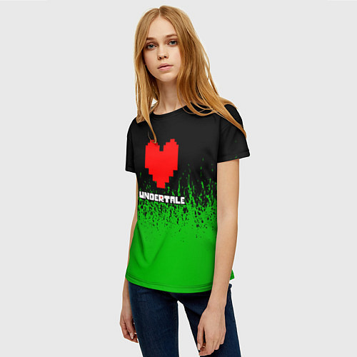 Женская футболка Undertale - зеленая трава / 3D-принт – фото 3