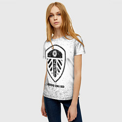 Футболка женская Leeds United с потертостями на светлом фоне, цвет: 3D-принт — фото 2