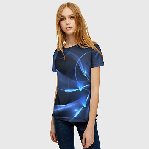 Женская футболка Свечение - абстракция / 3D-принт – фото 3