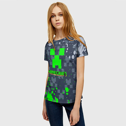 Женская футболка Minecraft - краска / 3D-принт – фото 3
