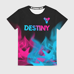 Футболка женская Destiny - neon gradient: символ сверху, цвет: 3D-принт