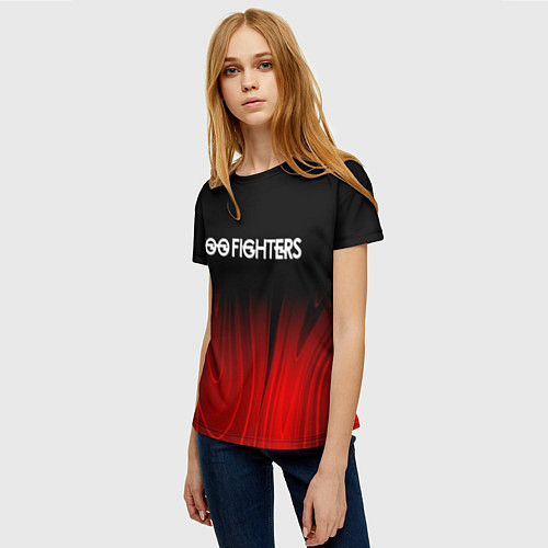 Женская футболка Foo Fighters red plasma / 3D-принт – фото 3