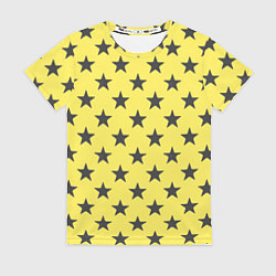 Футболка женская Звездный фон желтый, цвет: 3D-принт