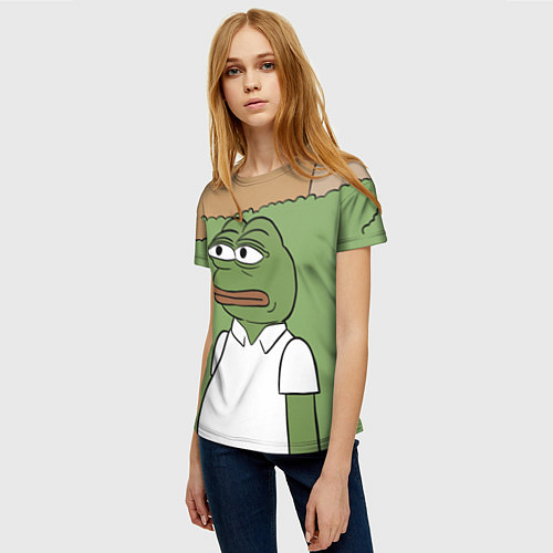 Женская футболка Pepe Gomer прячется в кусты / 3D-принт – фото 3