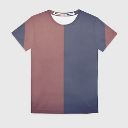 Футболка женская Коричнево-синий комбинированный современный узор, цвет: 3D-принт