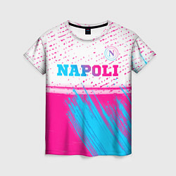 Футболка женская Napoli neon gradient style: символ сверху, цвет: 3D-принт