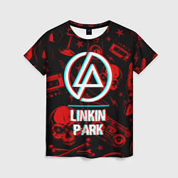 Футболка женская Linkin Park rock glitch, цвет: 3D-принт