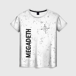 Футболка женская Megadeth glitch на светлом фоне: надпись, символ, цвет: 3D-принт