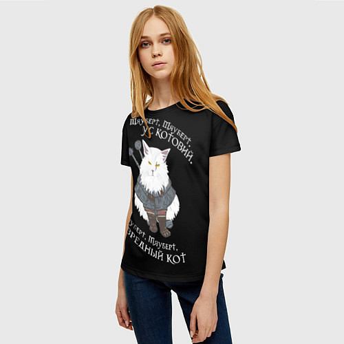 Женская футболка Котьмак СТИХ чёрный / 3D-принт – фото 3