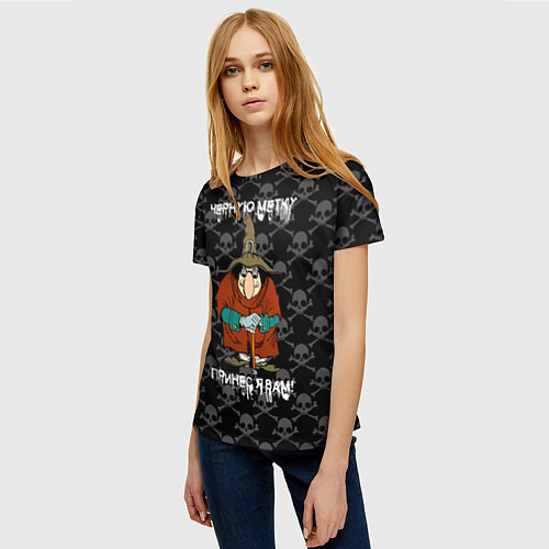Женская футболка Остртов сокровищь, черная метка / 3D-принт – фото 3