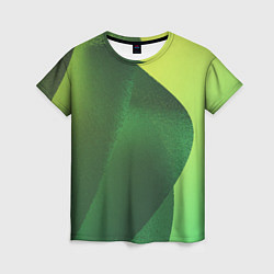 Футболка женская Зелёные абстрактные волны, цвет: 3D-принт