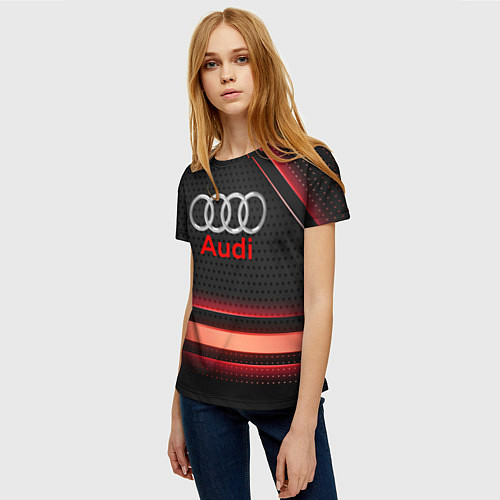 Женская футболка Audi абстракция карбон / 3D-принт – фото 3