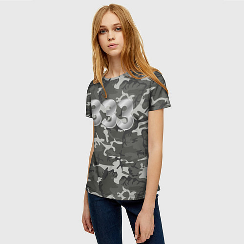 Женская футболка Камуфляж 333 / 3D-принт – фото 3