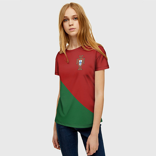 Женская футболка Сборная Португалии форма для чемпионата мира 2022 / 3D-принт – фото 3
