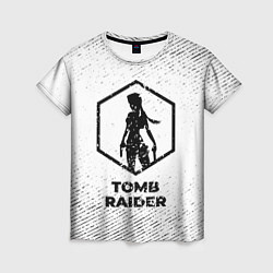 Футболка женская Tomb Raider с потертостями на светлом фоне, цвет: 3D-принт