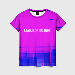 Футболка женская League of Legends glitch text effect: символ сверх, цвет: 3D-принт
