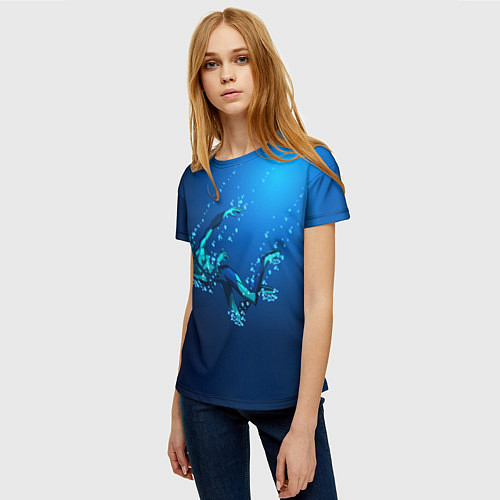 Женская футболка Ихтиандр : человек - амфибия рисунок / 3D-принт – фото 3