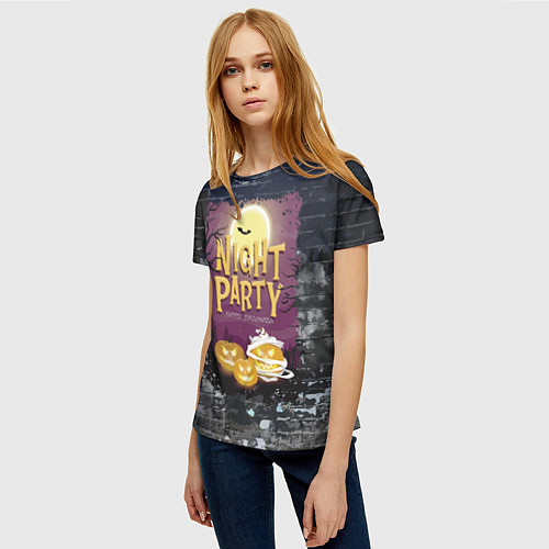 Женская футболка Ночная вечеринка - Pumpkin / 3D-принт – фото 3