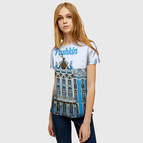 Женская футболка Город Пушкин : Екатерининский дворец / 3D-принт – фото 3