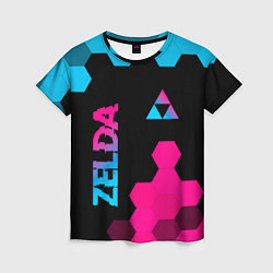 Футболка женская Zelda - neon gradient: надпись, символ, цвет: 3D-принт