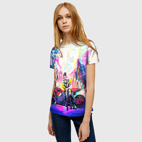Женская футболка Cyberpunk Edgerunners Люси и Дэвид / 3D-принт – фото 3