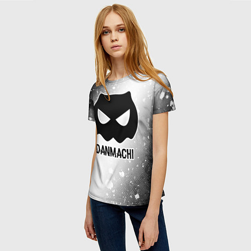 Женская футболка DanMachi glitch на светлом фоне / 3D-принт – фото 3