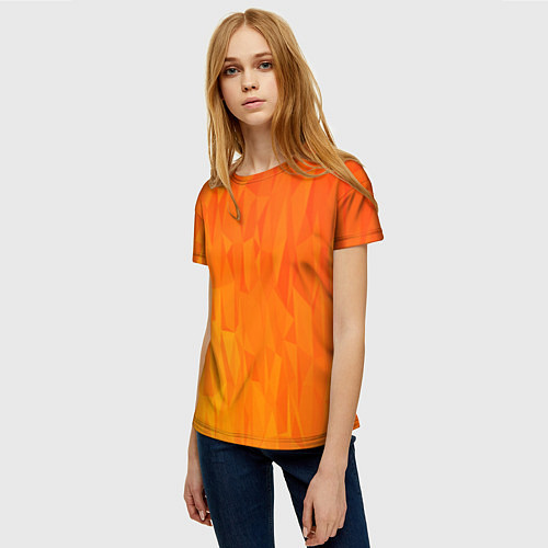 Женская футболка Абстрактно-огненный узор / 3D-принт – фото 3