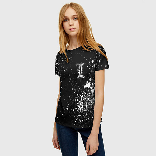 Женская футболка Тетрадь смерти брызги / 3D-принт – фото 3