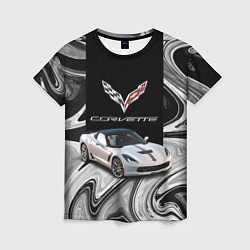 Футболка женская Chevrolet Corvette - Motorsport - Racing team, цвет: 3D-принт