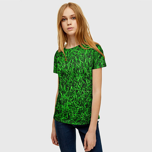 Женская футболка Трава / 3D-принт – фото 3