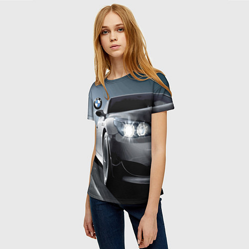 Женская футболка Бэха на скорости на горной дороге / 3D-принт – фото 3