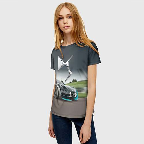 Женская футболка Citroen DS Spirit - скоростной режим / 3D-принт – фото 3