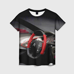 Футболка женская Ситроен - салон - Steering wheel, цвет: 3D-принт