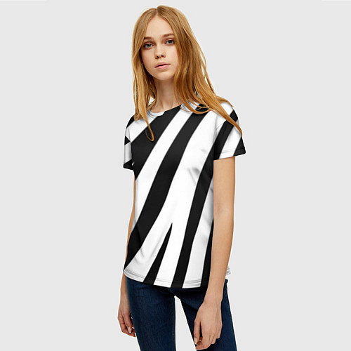 Женская футболка Камуфляж зебры / 3D-принт – фото 3