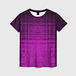 Футболка женская Абстрактный мозаичный черно - пурпурный узор, цвет: 3D-принт
