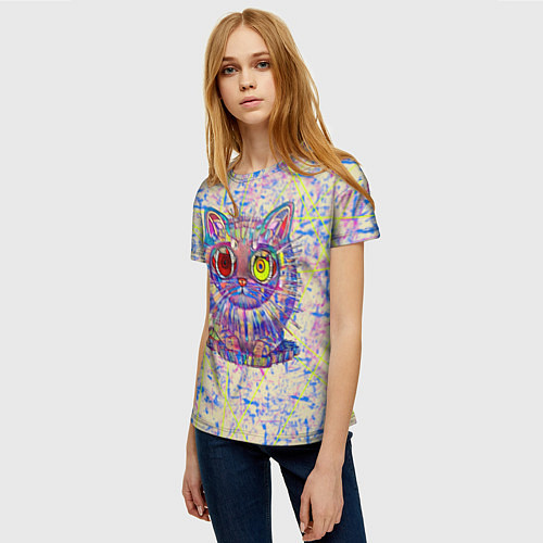 Женская футболка Кот Такаши Мураками / 3D-принт – фото 3