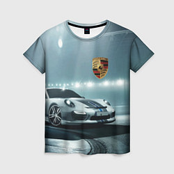 Футболка женская Porsche - racing route - motorsport, цвет: 3D-принт