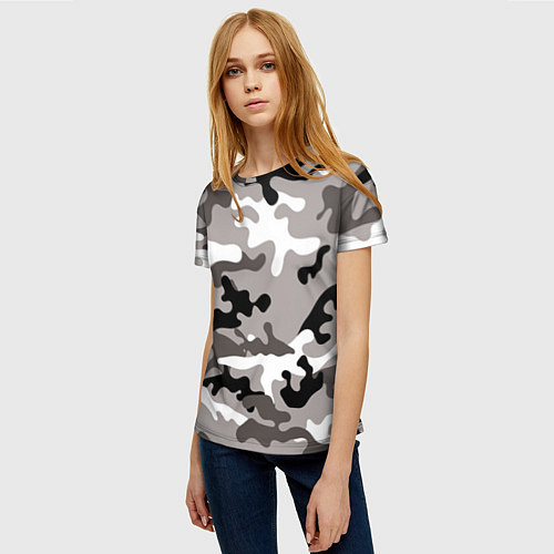 Женская футболка Камуфляж Urban крупный / 3D-принт – фото 3