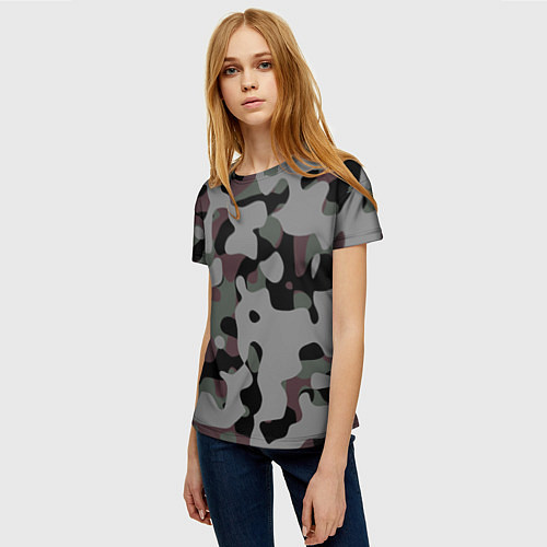 Женская футболка Камуфляж Urban Night / 3D-принт – фото 3