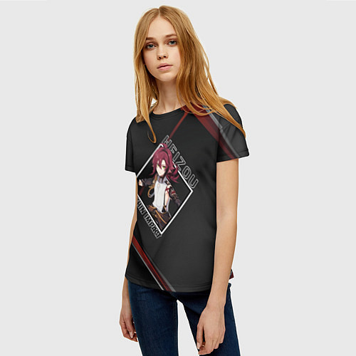 Женская футболка Хэйдзо в ромбе / 3D-принт – фото 3