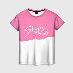 Футболка женская Stray Kids pink and white, цвет: 3D-принт