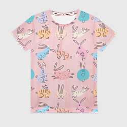 Футболка женская Много кроликов, цвет: 3D-принт