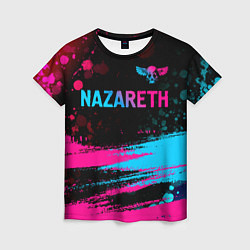 Футболка женская Nazareth - neon gradient: символ сверху, цвет: 3D-принт